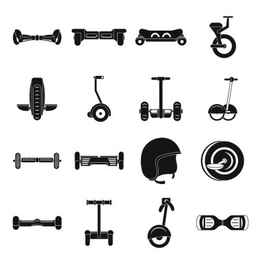 Karşı scooter Icons set, basit tarzı