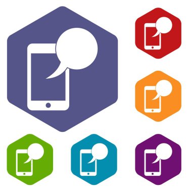 Konuşma balonu telefon simgeleri ayarla