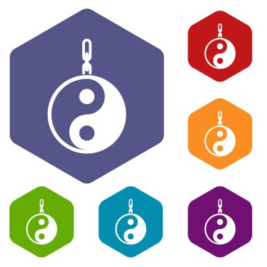 İşareti yin yang Icons set