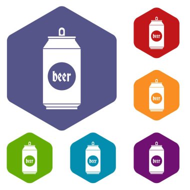 Icons set alüminyum bira kutular