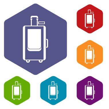 Seyahat bavul Icons set