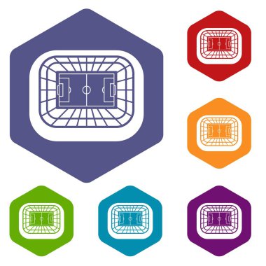 Stadyum üstten görünüm Icons set