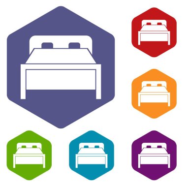 Çift Kişilik Yatak Icons set