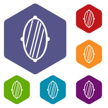 Oval Ayna Çerçeve Icons set