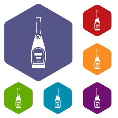 Şişe şampanya Icons set