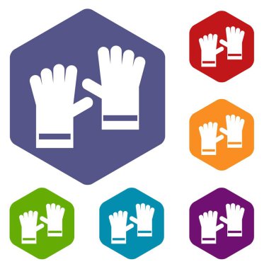 Lastik eldiven Icons set