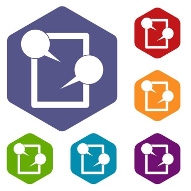 Icons set sohbet tablet