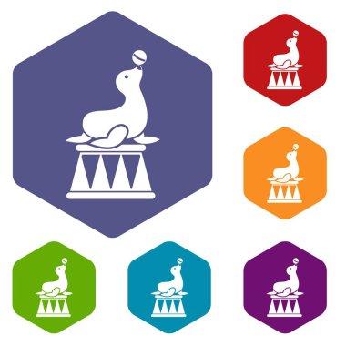 Sirk mühür topu Icons set ile