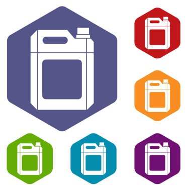 Plastik jerry can Icons set