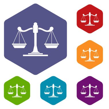 Adalet ölçekler Icons set