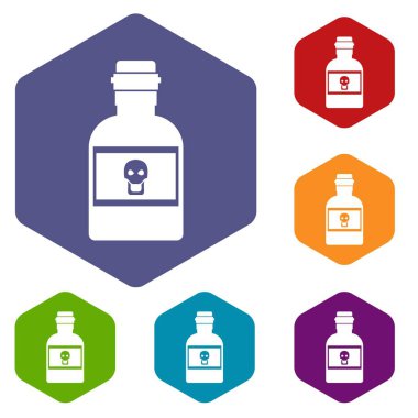 Zehir şişe Icons set