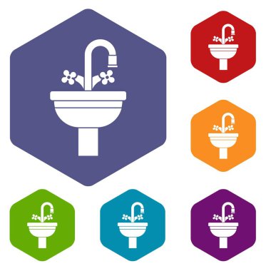 Seramik lavabo Icons set