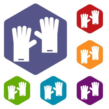 Lastik eldiven Icons set