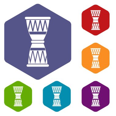 Afrika davul Icons set