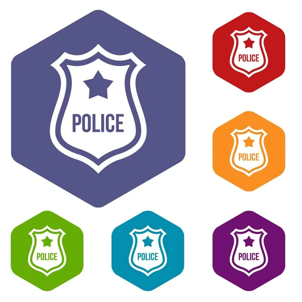 Ensemble d'icônes de badge de police — Image vectorielle