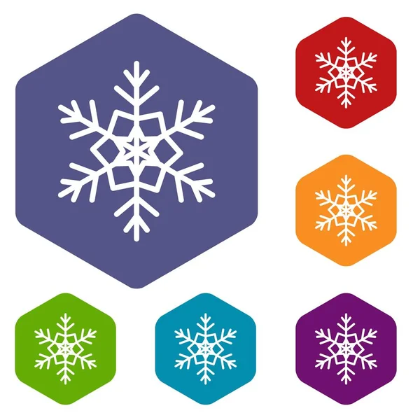 Set icone fiocco di neve — Vettoriale Stock