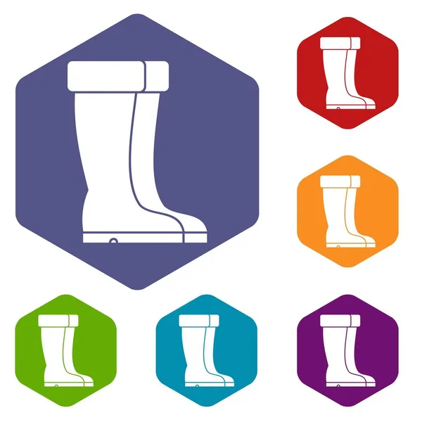 Ensemble d'icônes chaussures d'hiver — Image vectorielle