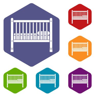 Bebek yatak Icons set