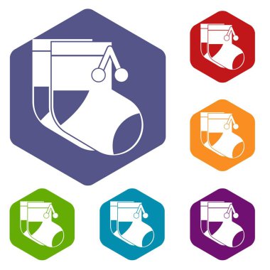 Bebek çorap Icons set