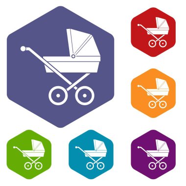 Bebek arabası Icons set