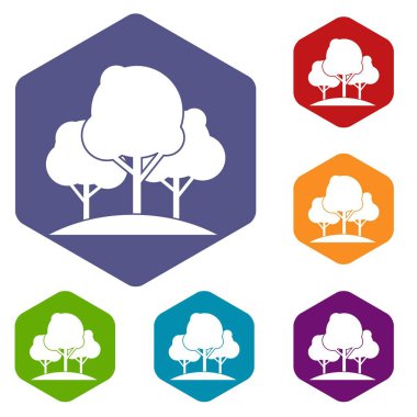 Orman ağaçları Icons set