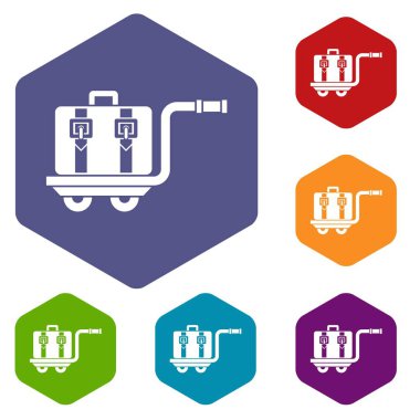 Bagaj arabası Icons set