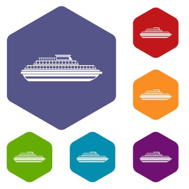 Cruise gemi Icons set