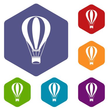 Sıcak hava balon Icons set