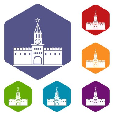 Rus kremlin Icons set