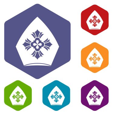 Hıristiyan şapka Icons set