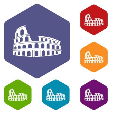 Roma Colosseum Icons set