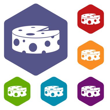 Peynir tekerlek Icons set