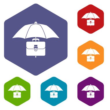 Durumda Icons set şemsiye ve iş