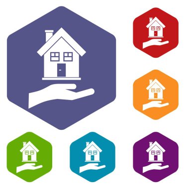 Ev Icons set tutan el