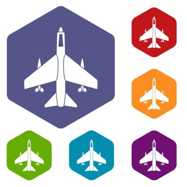 Silahlı savaş uçağı Icons set