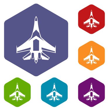 Jet avcı uçağı Icons set