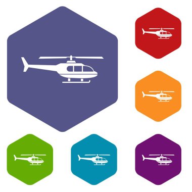 Askeri helikopter Icons set