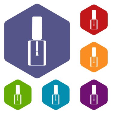 Oje şişesi Icons set