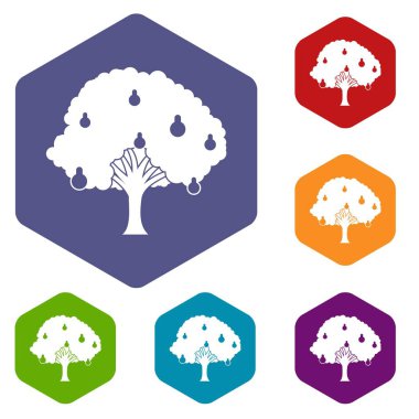 Armut ağacı ile armut Icons set