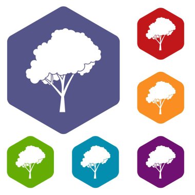 Yuvarlak bir taç Icons set ile ağacı