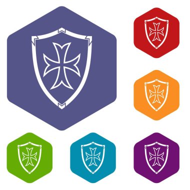 Koruyucu kalkan Icons set