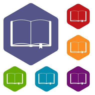 Bookmark Icons set ile açık kitap