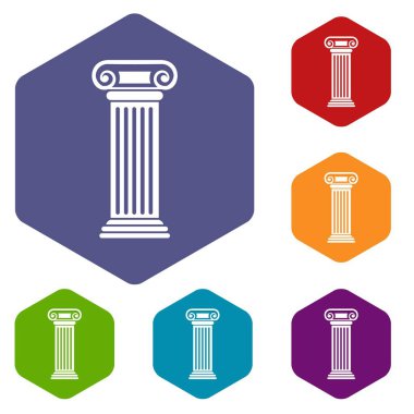 Roma sütun Icons set