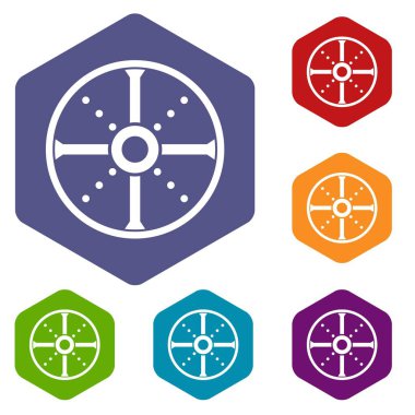 Yuvarlak kalkan Icons set
