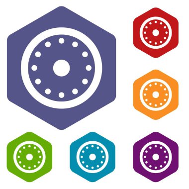 Yuvarlak askeri kalkan Icons set