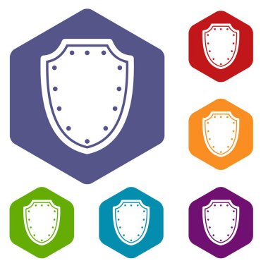 Ordu koruyucu kalkan Icons set