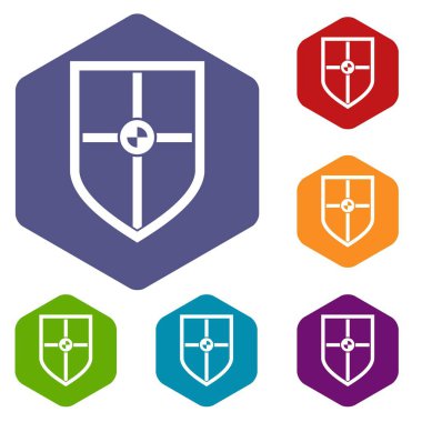 Kalkan dövüş Icons set için