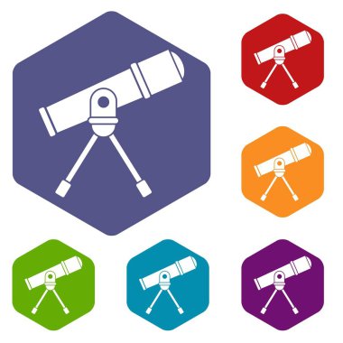 Uzay Teleskobu Icons set