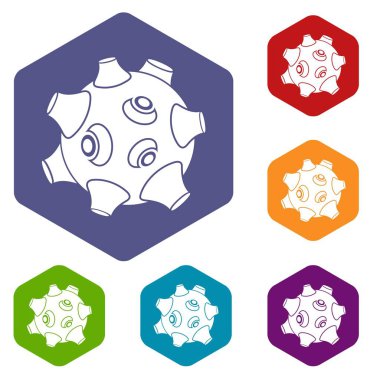 Kraterler Icons set ile moon