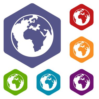 Dünya küre simge seti